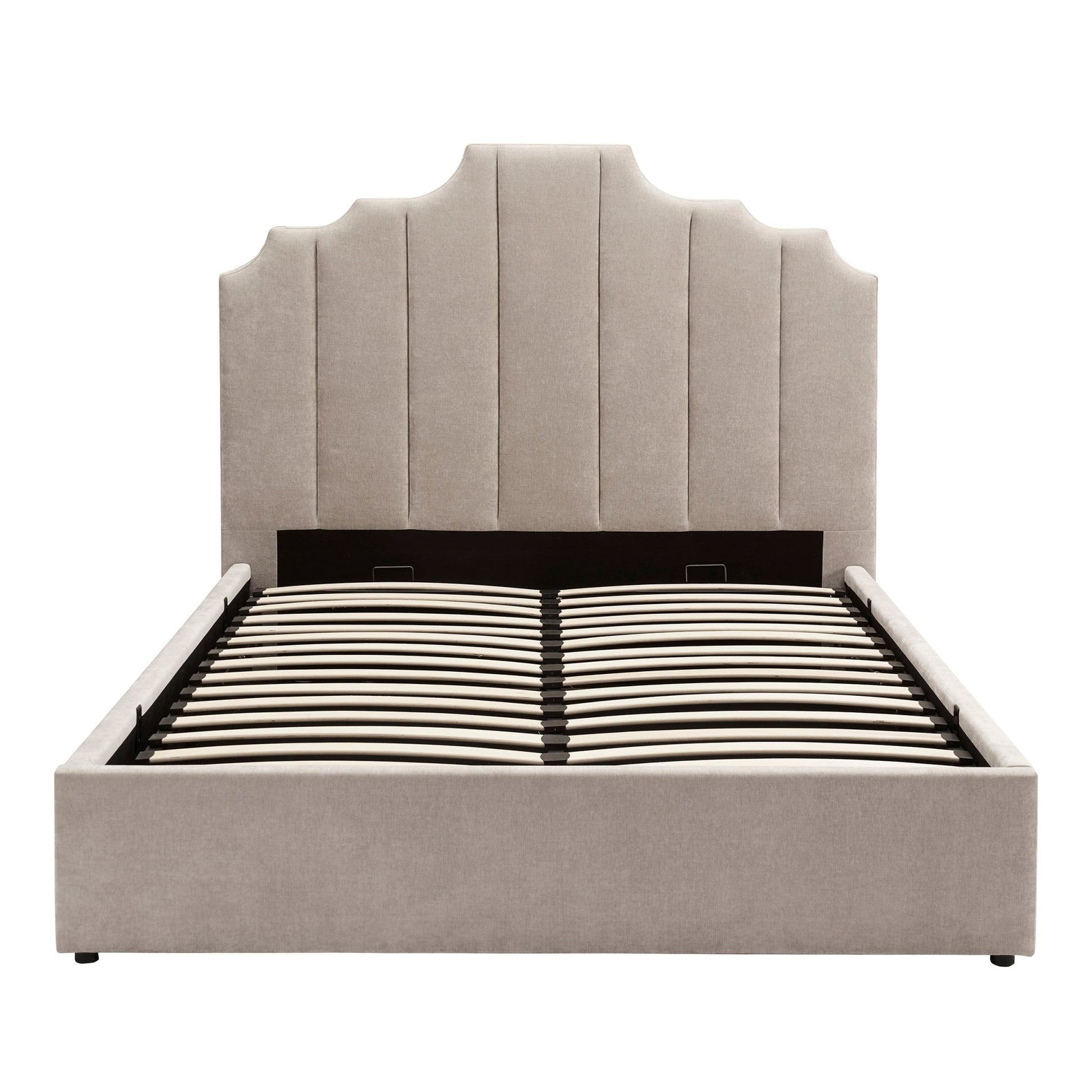 Bronte Ottoman Storage Bed - Chenille Light Grey - DUSK