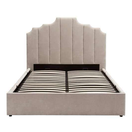 Bronte Ottoman Storage Bed - Chenille Light Grey - DUSK