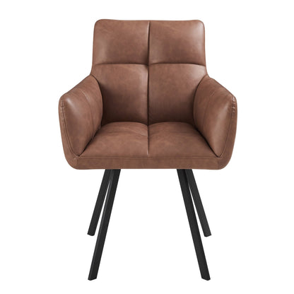 Brooke Dining Chair - Faux Leather - Tan - DUSK