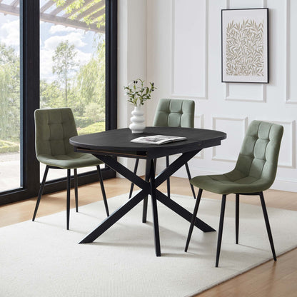 Brooke Oval Extendable 4 - 8 Seater Dining Table - Black - DUSK