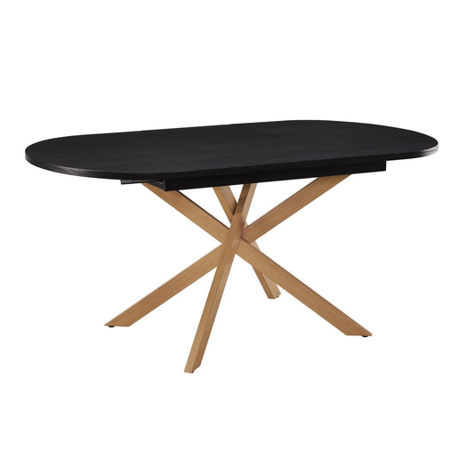 Brooke Oval Extendable 4 - 8 Seater Dining Table - Black/Wood - DUSK