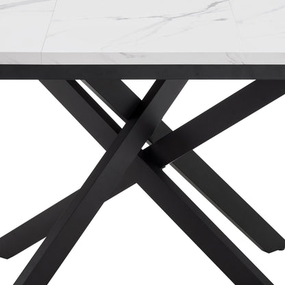 Brooke Oval Extendable 4 - 8 Seater Dining Table - Stone/Black - DUSK