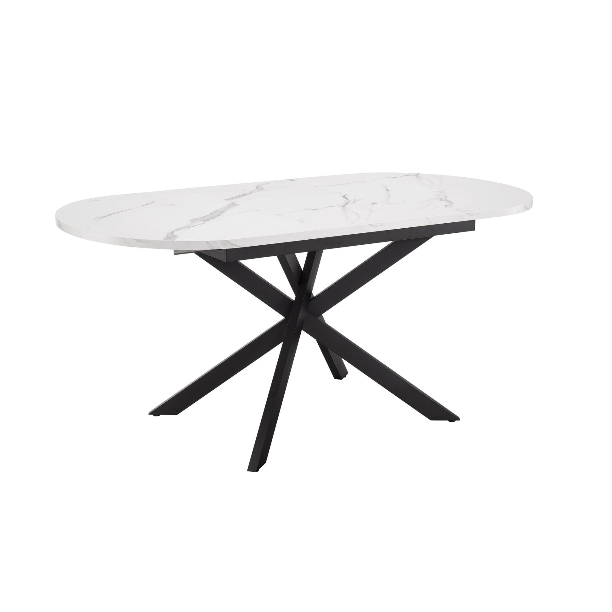 Brooke Oval Extendable 4 - 8 Seater Dining Table - Stone/Black - DUSK