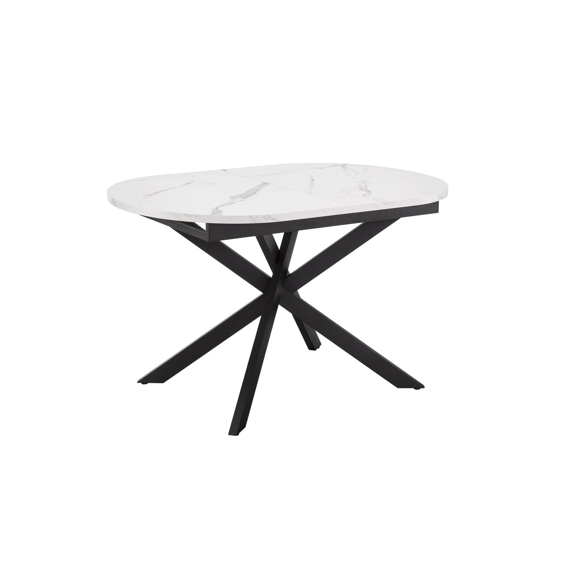 Brooke Oval Extendable 4 - 8 Seater Dining Table - Stone/Black - DUSK