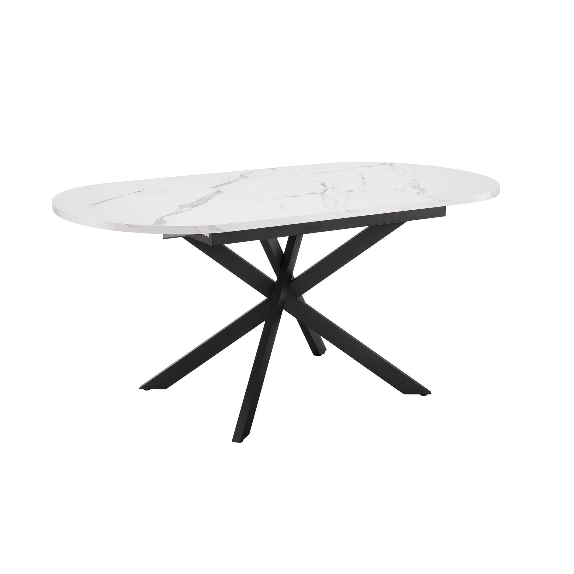 Brooke Oval Extendable 4 - 8 Seater Dining Table - Stone/Black - DUSK