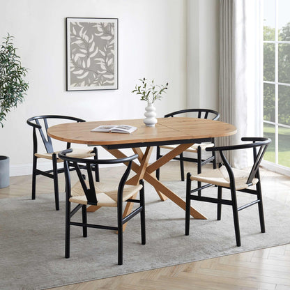 Brooke Oval Extendable 4 - 8 Seater Dining Table - Wood - DUSK