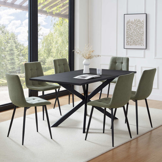 Brooke Rectangle 4 - 6 Seater Dining Table - Black - DUSK