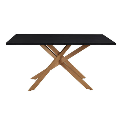 Brooke Rectangle 4 - 6 Seater Dining Table - Black/Wood - DUSK