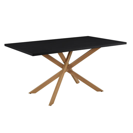 Brooke Rectangle 4 - 6 Seater Dining Table - Black/Wood - DUSK