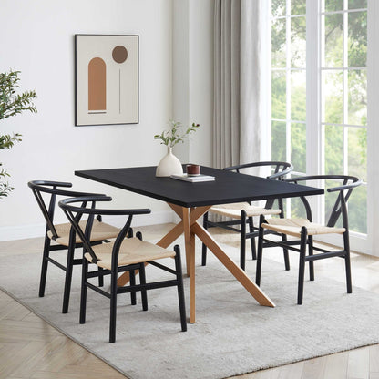 Brooke Rectangle 4 - 6 Seater Dining Table - Black/Wood - DUSK