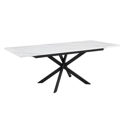 Brooke Rectangle 4 - 6 Seater Dining Table - Stone/Black - DUSK