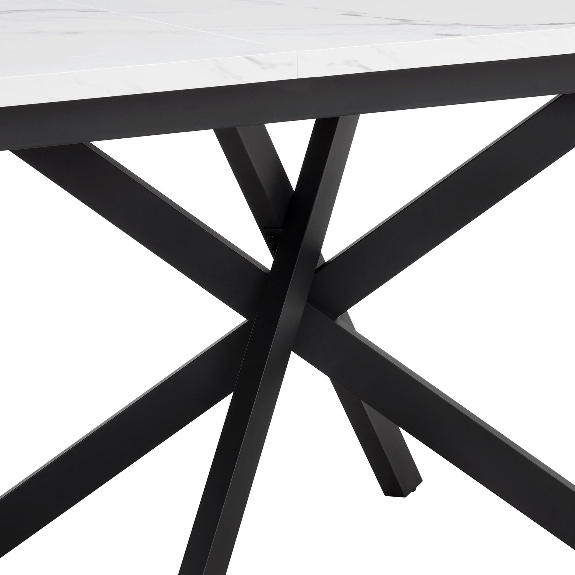 Brooke Rectangle 4 - 6 Seater Dining Table - Stone/Black - DUSK