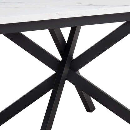 Brooke Rectangle 4 - 6 Seater Dining Table - Stone/Black - DUSK