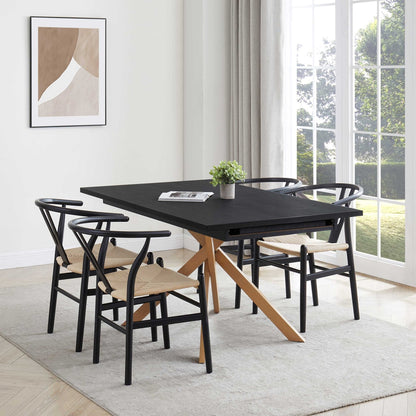 Brooke Rectangle Extendable 6 - 10 Seater Dining Table - Black/Wood - DUSK