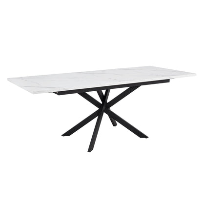 Brooke Rectangle Extendable 6 - 10 Seater Dining Table - Stone/Black - DUSK