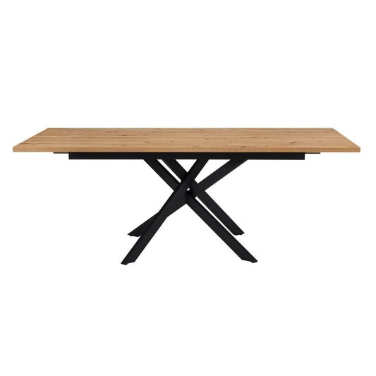 Brooke Rectangle Extendable 6 - 10 Seater Dining Table - Wood/Black - DUSK