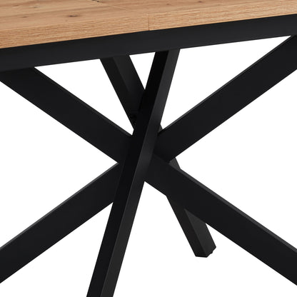 Brooke Rectangle Extendable 6 - 10 Seater Dining Table - Wood/Black - DUSK