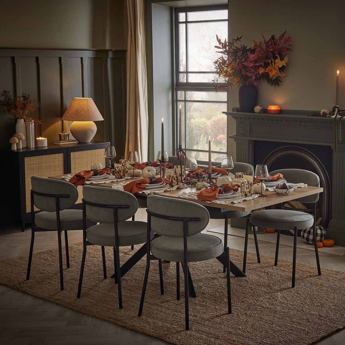Brooke Rectangle Extendable 6-8 Seater Dining Table - Wood/Black - DUSK