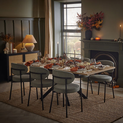 Brooke Rectangle Extendable 6-8 Seater Dining Table - Wood/Black - DUSK