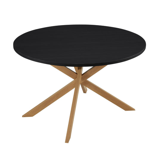 Brooke Round 4 - 6 Seater Dining Table - Black/Wood - DUSK