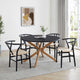 Brooke Round 4 - 6 Seater Dining Table - Black/Wood - DUSK