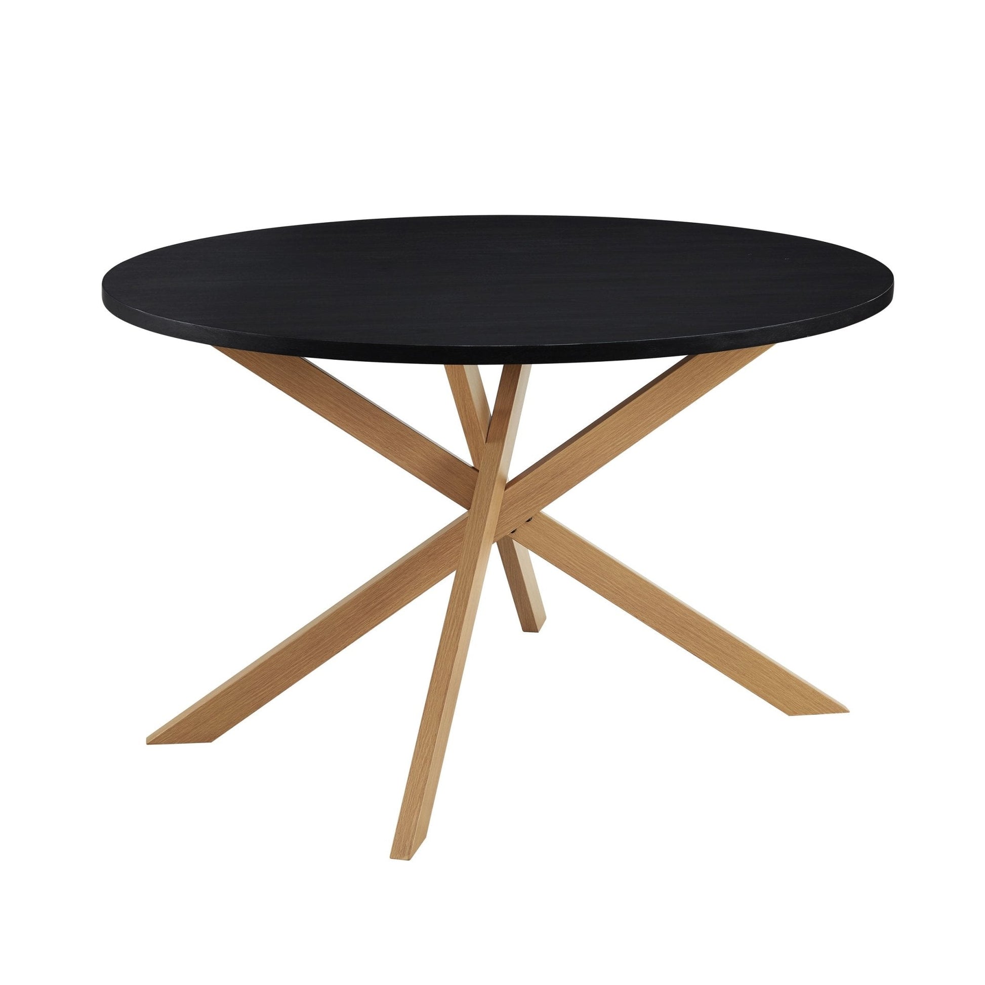 Brooke Round 4 - 6 Seater Dining Table - Black/Wood - DUSK