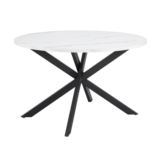 Brooke Round 4 - 6 Seater Dining Table - Stone/Black - DUSK