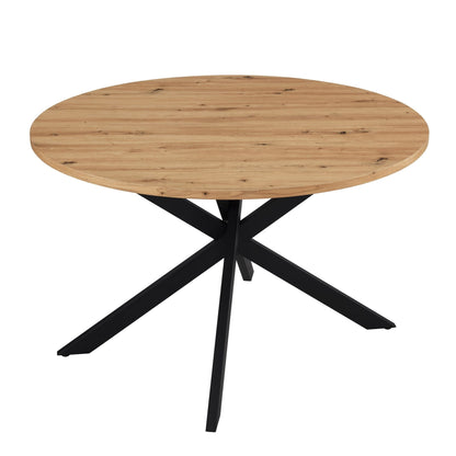 Brooke Round 4 - 6 Seater Dining Table - Wood/Black - DUSK