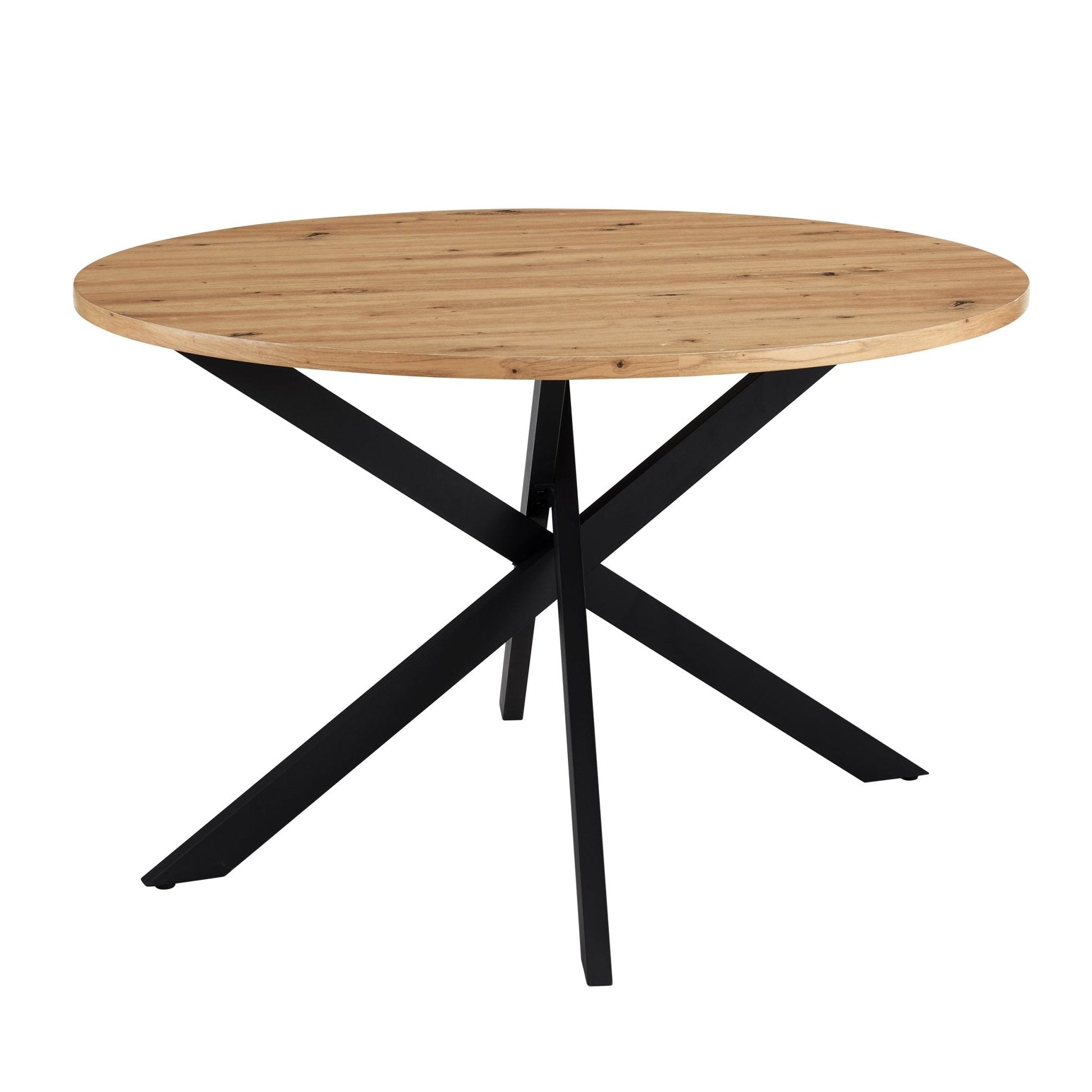 Brooke Round 4 - 6 Seater Dining Table - Wood/Black - DUSK