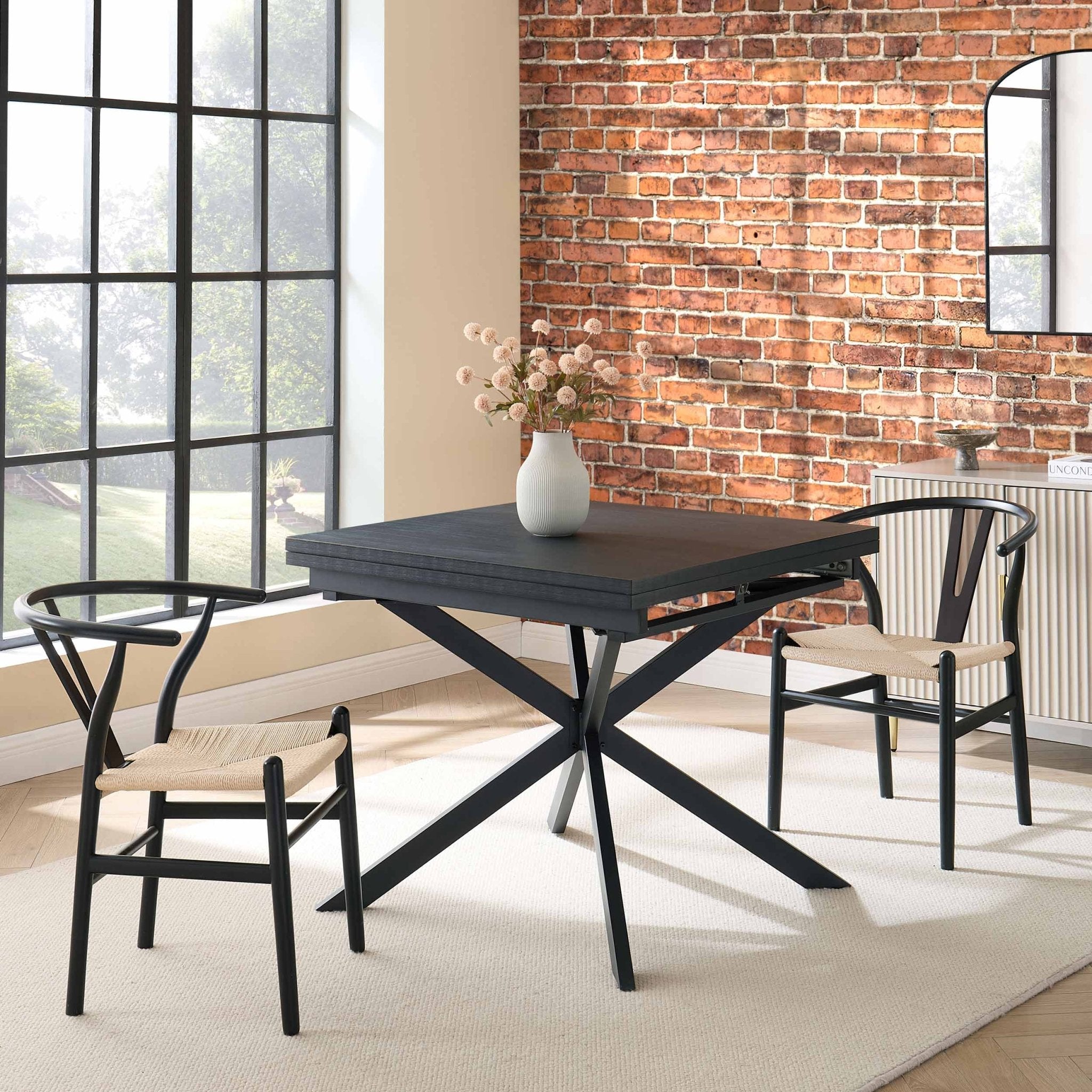 Brooke Square Extendable 4-8 Seater Dining Table - Black