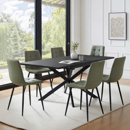 Brooke Square Extendable 4 - 8 Seater Dining Table - Black - DUSK