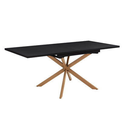 Brooke Square Extendable 4 - 8 Seater Dining Table - Black/Wood - DUSK