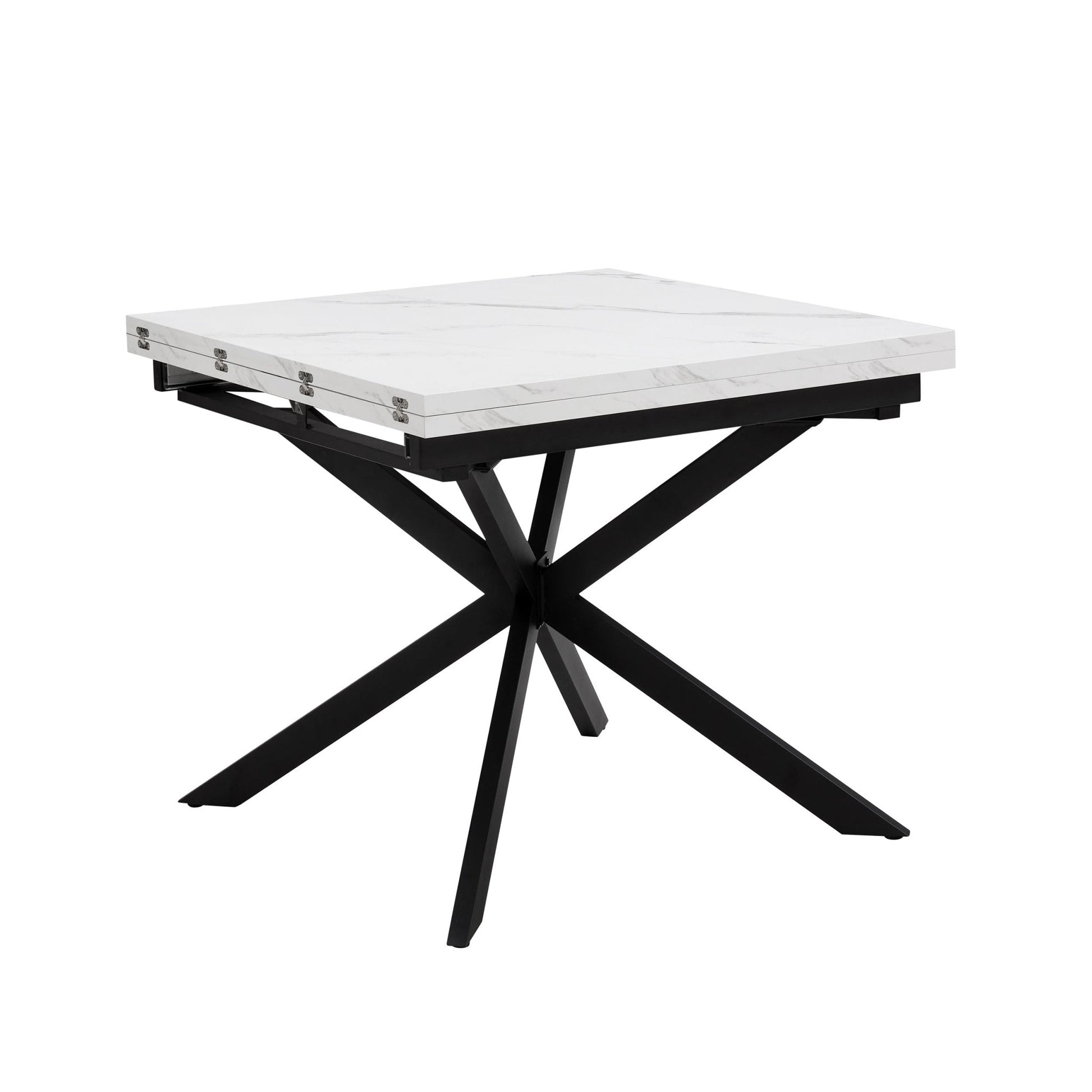 Brooke Square Extendable 4 - 8 Seater Dining Table - Stone/Black - DUSK