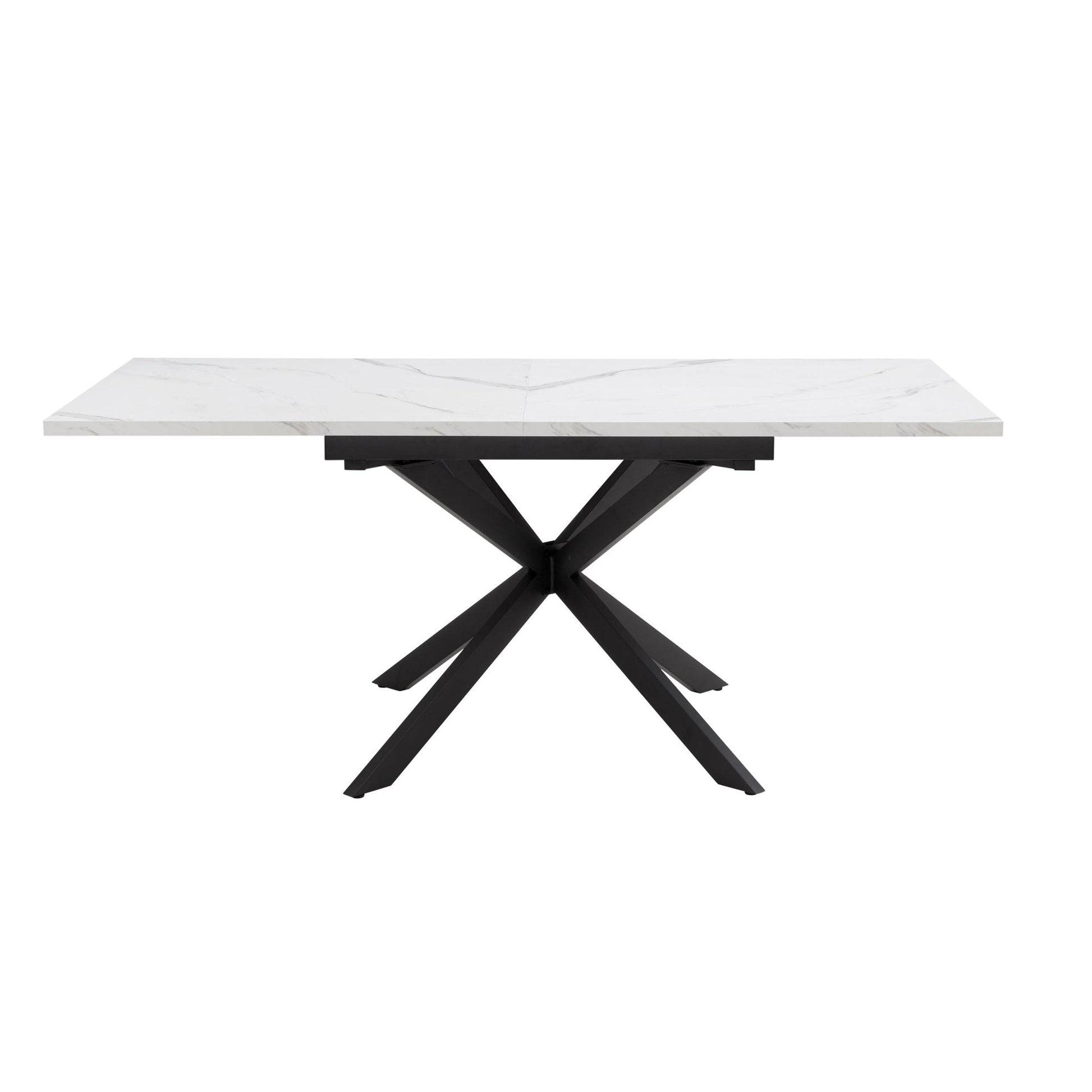 Brooke Square Extendable 4 - 8 Seater Dining Table - Stone/Black - DUSK