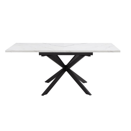 Brooke Square Extendable 4 - 8 Seater Dining Table - Stone/Black - DUSK