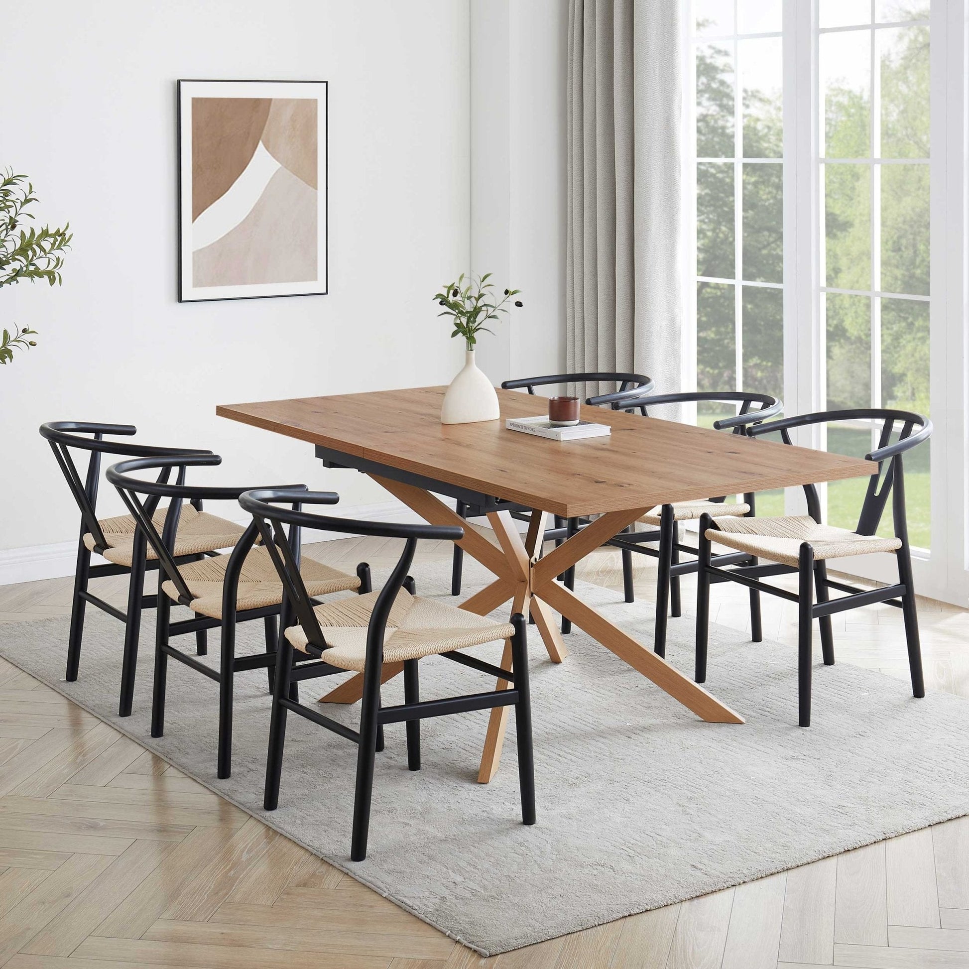 Brooke Square Extendable 4 - 8 Seater Dining Table - Wood - DUSK