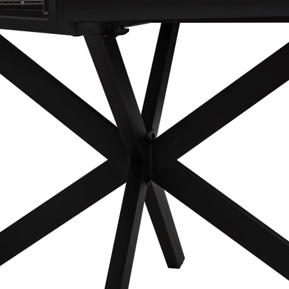 Brooke Square Extendable 4-8 Seater Dining Table - Wood/Black - DUSK