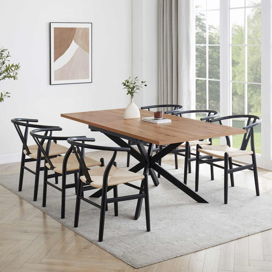 Brooke Square Extendable 4 - 8 Seater Dining Table - Wood/Black - DUSK