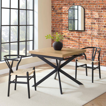 Brooke Square Extendable 4 - 8 Seater Dining Table - Wood/Black - DUSK