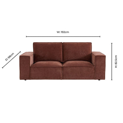 Brooklyn 2 Seater Sofa - Chenille Dark Rust - DUSK