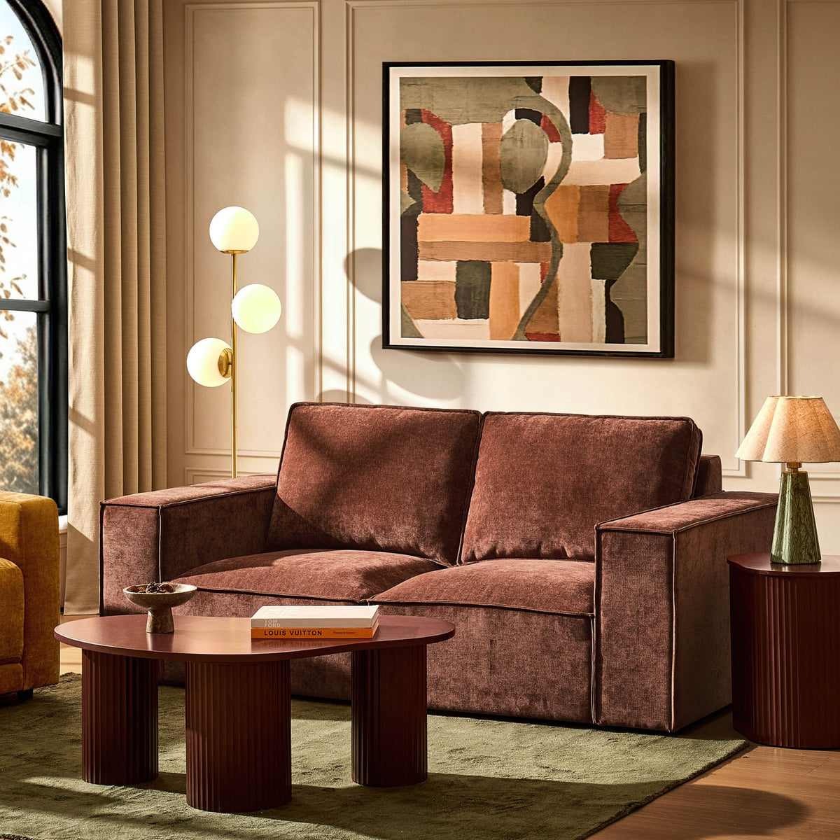 Brooklyn 2 Seater Sofa - Chenille Dark Rust - DUSK