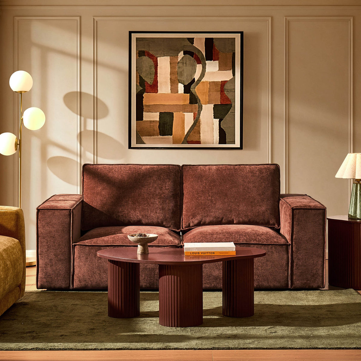 Brooklyn 2 Seater Sofa - Chenille Dark Rust - DUSK