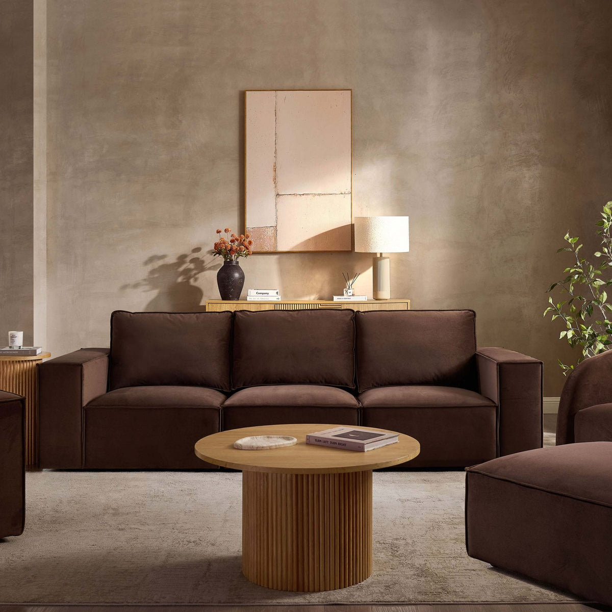 Brooklyn 3 Seater Sofa - Cappuccino - DUSK