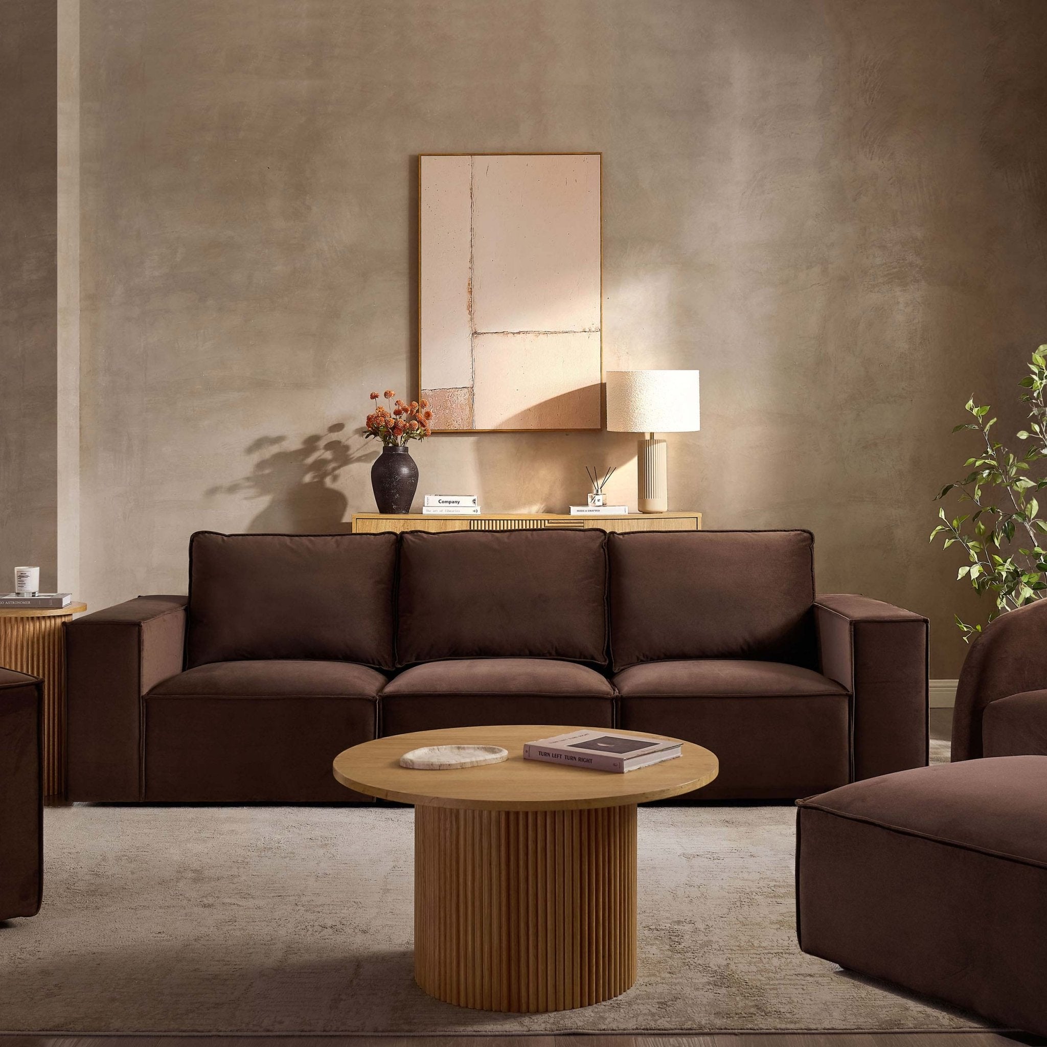 Brooklyn 3 Seater Sofa - Cappuccino - DUSK