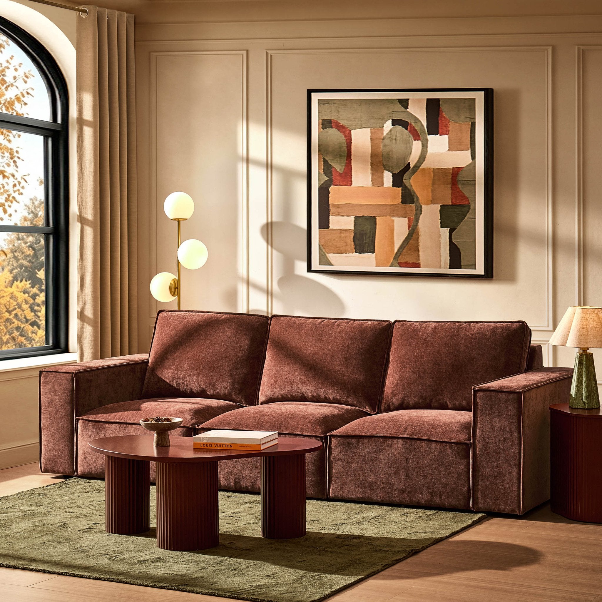 Brooklyn 3 Seater Sofa - Chenille Dark Rust - DUSK