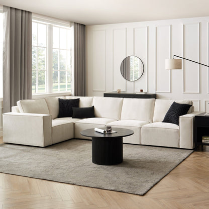 Brooklyn Large Left Hand Facing L-Shape Sofa - Ivory - DUSK