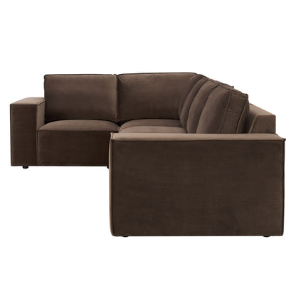 Brooklyn Large Left Hand L - Shape Sofa - Cappuccino - DUSK