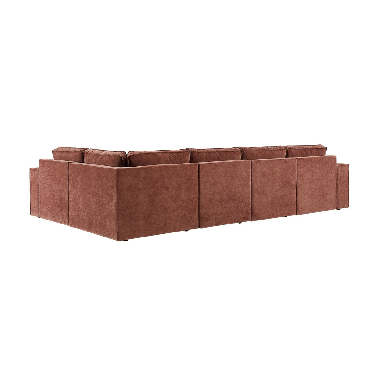 Brooklyn Large Left Hand L-Shape Sofa - Chenille Dark Rust - DUSK