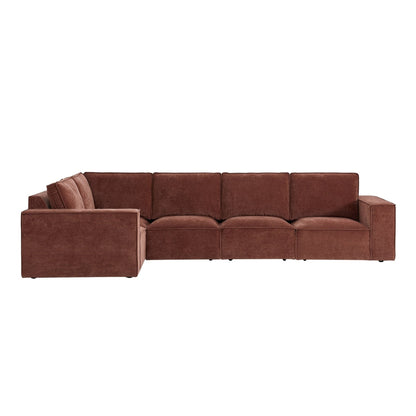 Brooklyn Large Left Hand L-Shape Sofa - Chenille Dark Rust - DUSK