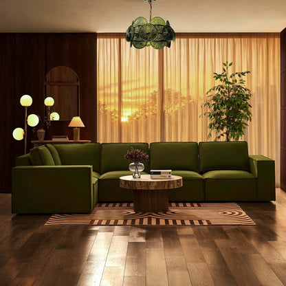 Brooklyn Large Left Hand L-Shape Sofa - Muted Moss - DUSK